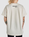 woman's back wearing Pando Classics t-shirt