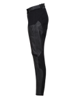 a side of black motorcycle leather and textile pants from the Moto Girl