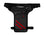 Rusty Stitches motorcycle lap bag in black with red stripes