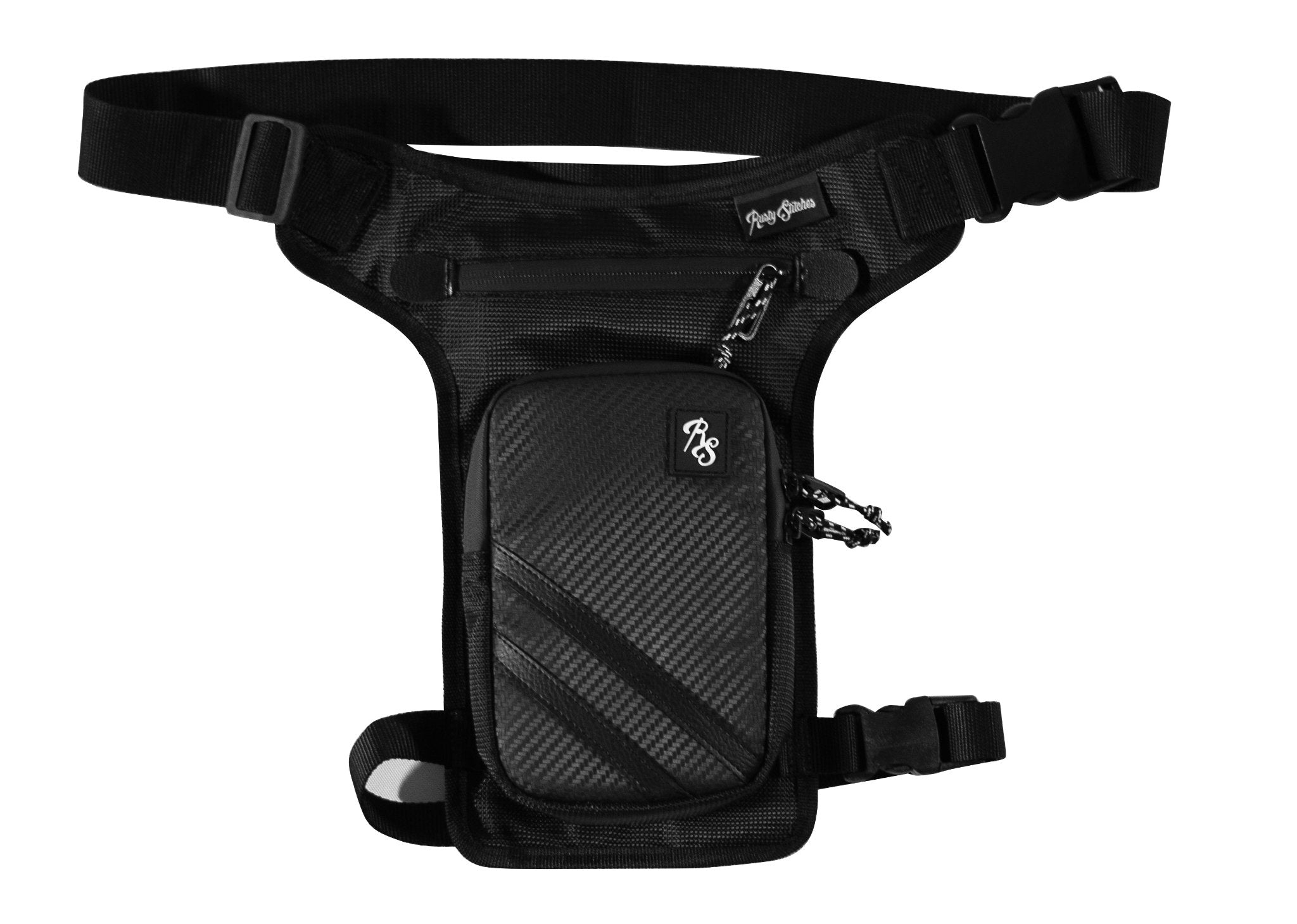 black Rusty Stitches motorcycle lap bag