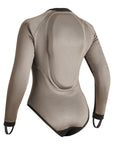back of Black and grey moto bodysuit