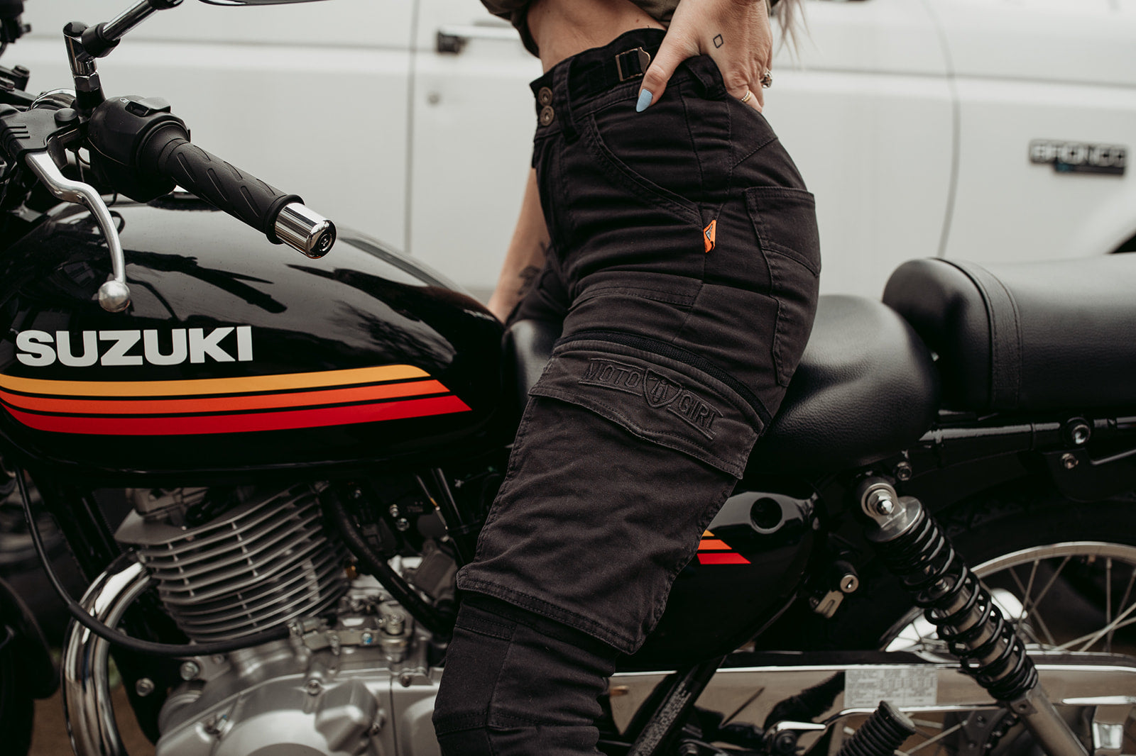 Lara Women's Motorcycle Cargo Trousers from MotoGirl – Moto Lounge