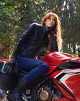 Amelia Black - Dame motorcykel læderjakke