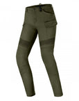 khaki green lady motorcycle jeans slim fit