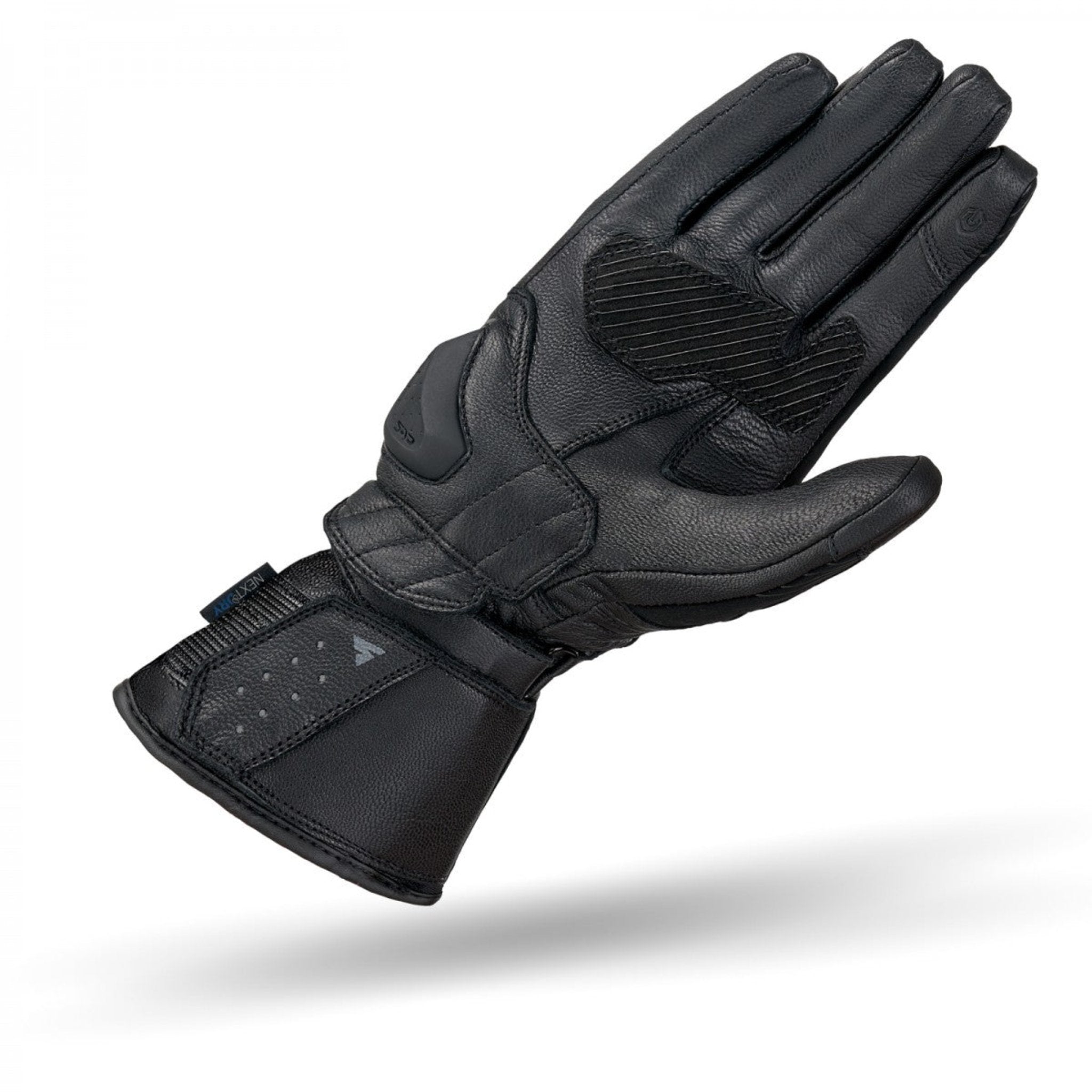 A palm of a Black women's motorcycle glove from Shima