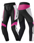black white and pink motorcycle pants from Shima
