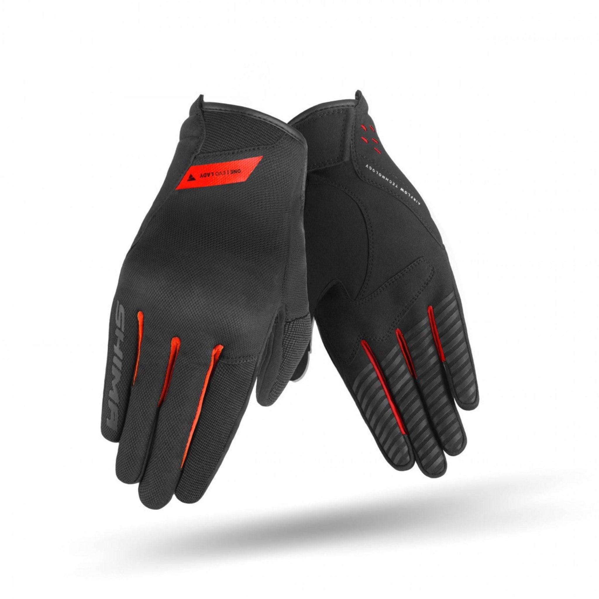 SHIMA ONE EVO LADY MOTORCYCLE LADY GLOVE IN BLACK AND RED DETAILS