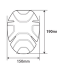 size of POi Designs shoulder and elbow red protector