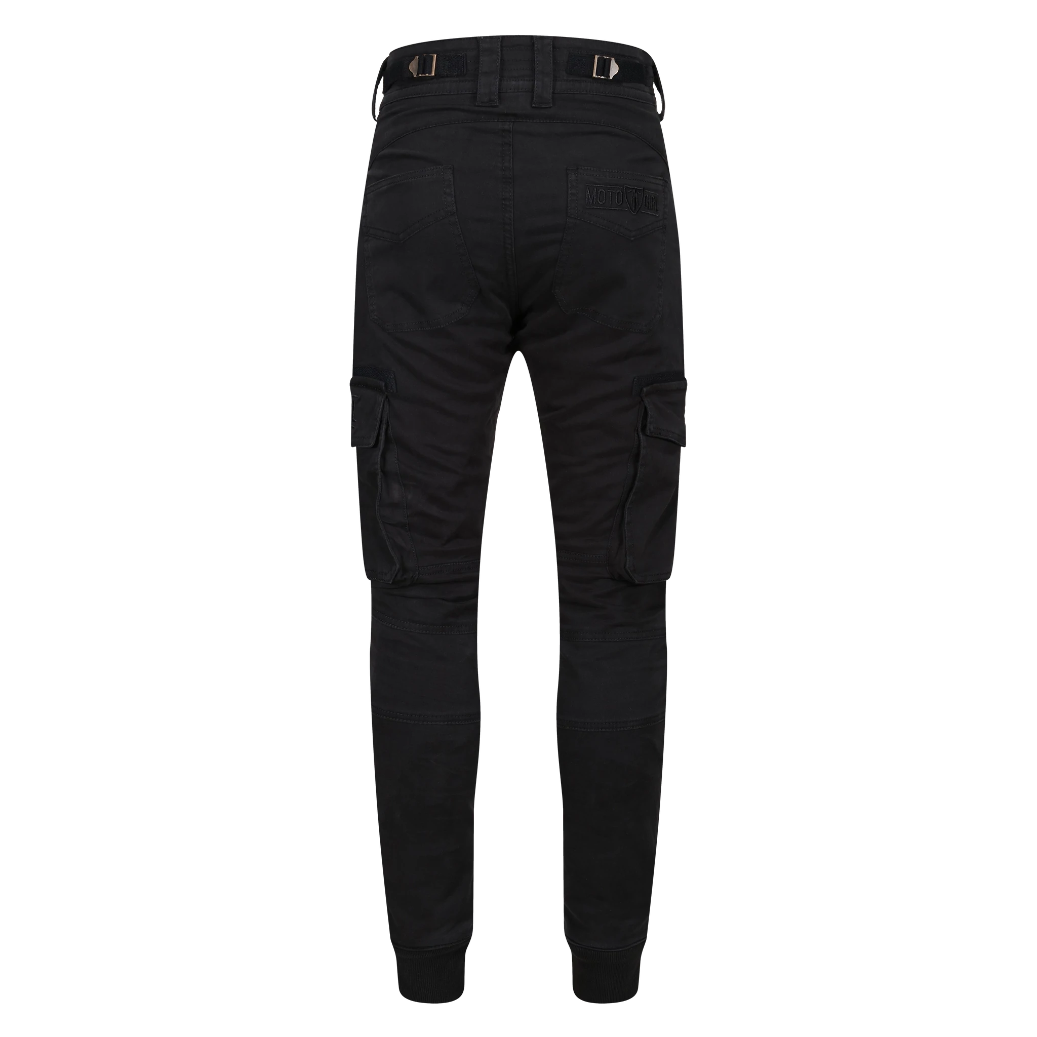 Women's black motorcycle cargo pants Lara from MotoGirl from the back