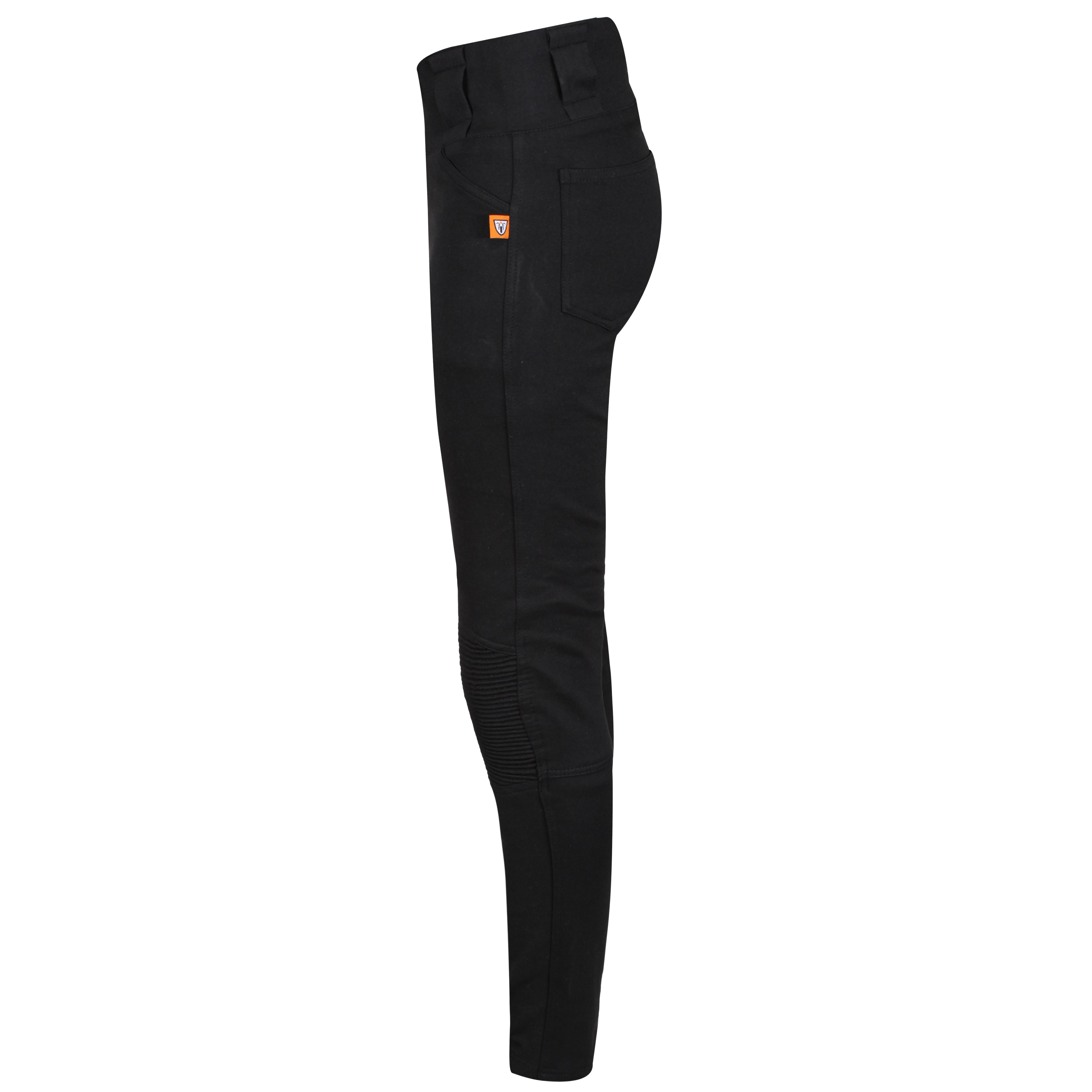 Bblack women&#39;s motorcycle ribbed knee design leggings  from MotoGirl from a side