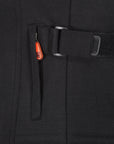 Waist strap of the black women's motorcycle jacket from MotoGirl