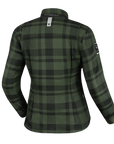 The back of the Green lady motorcycle shirt from Shima