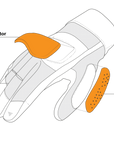 The construction of the women's motorcycle glove from shima