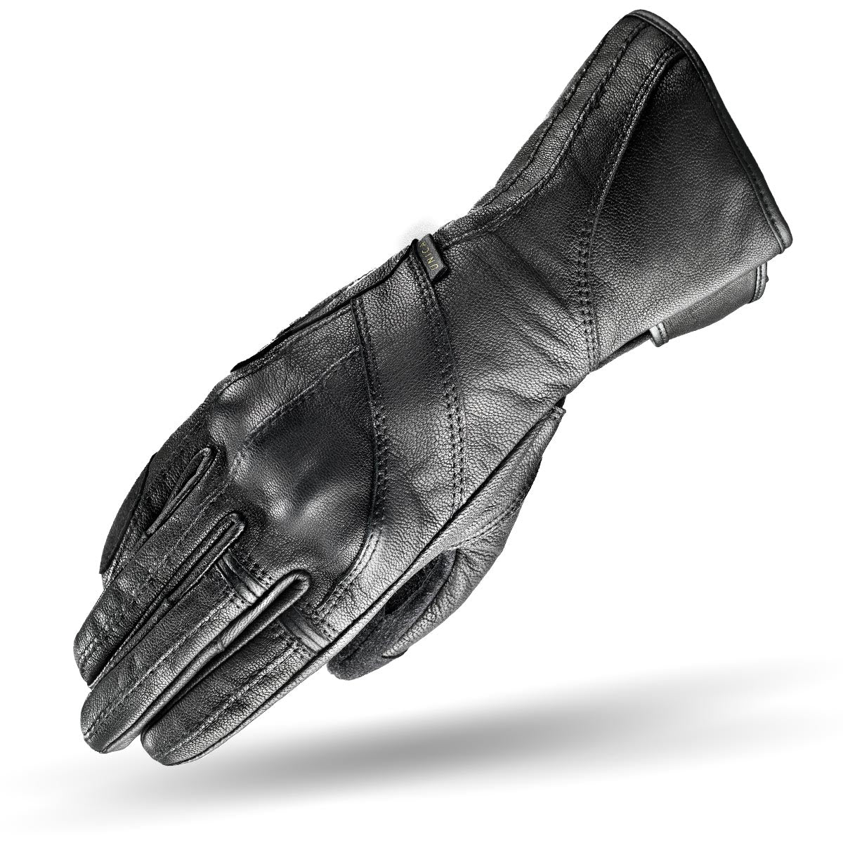 Long leather black women&#39;s motorcycle glove