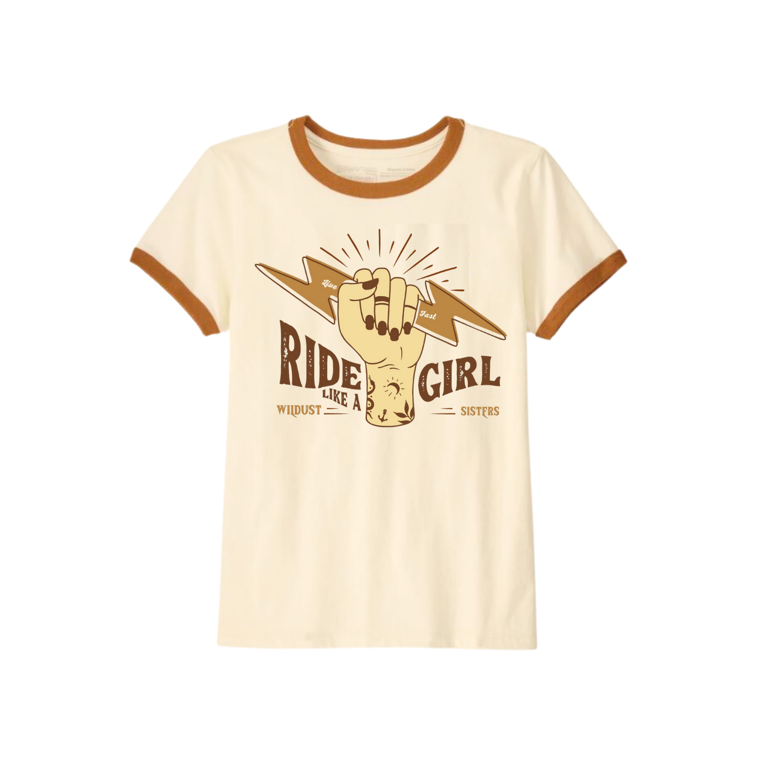 RIDE LIKE A GIRL retro style women&#39;s t-shirt from Wildust Sisters
