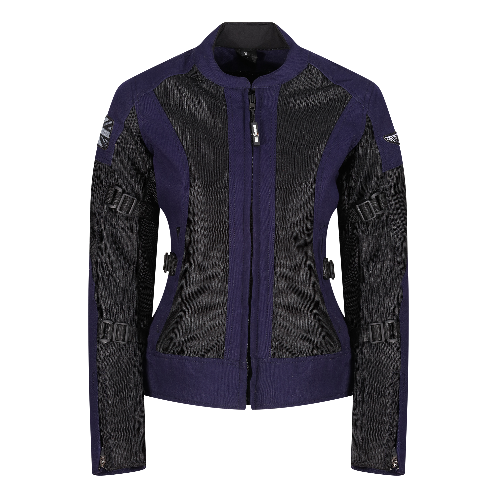 Blue and black women motorcycle mesh jacket from MotoGirl 