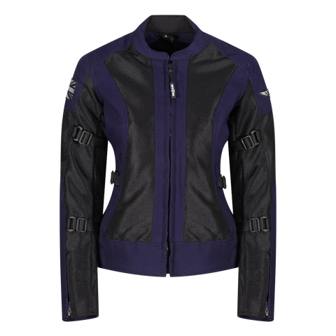 Blue and black women motorcycle mesh jacket from MotoGirl 