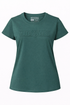Green t-shirt with 'Moto Girl' logo on a white background