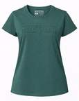 Green t-shirt with 'Moto Girl' logo on a white background