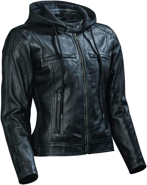 black motorcycle leather jacket FROM dIFI