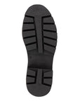 Black sole of a shoe with tread pattern on a white background