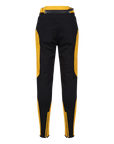the back of the black yellow motorcycle leather and textile pants from the Moto Girl 