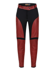 black red motorcycle leather and textile pants from the Moto Girl