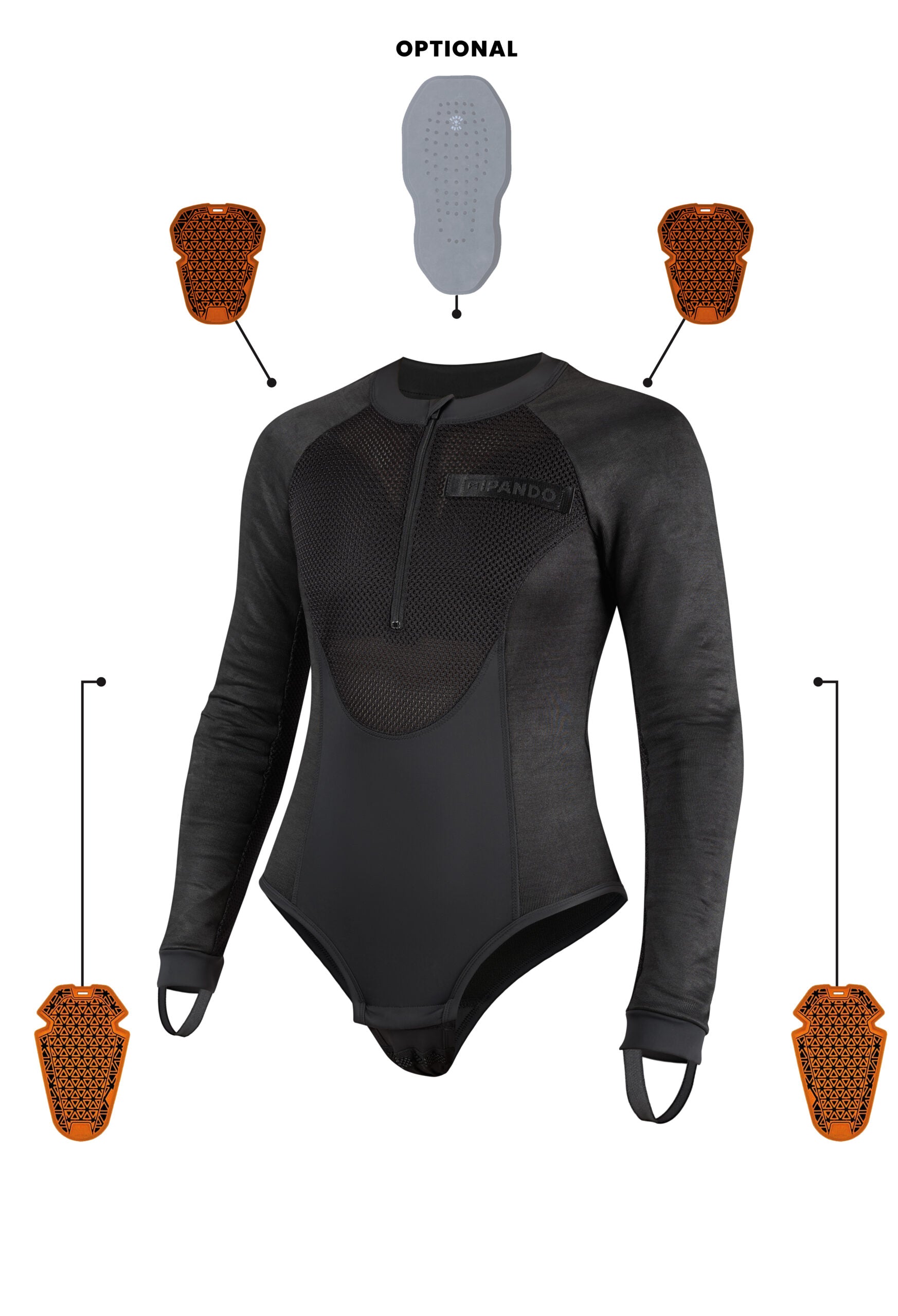 BIA BLACK- Pando Moto Beskyttende Base Layer