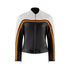 retro style white, black and orange women motorcycle jacket