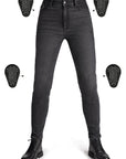 Black jeans with black boots on a white background