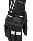 BLACK AND WHITE LADY MOTORCYCLE LEATHER GLOVE