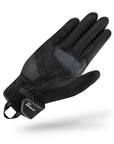 A palm of black short women's motorcycle gloves from Shima