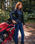 Amelia Black - Dame motorcykel læderjakke