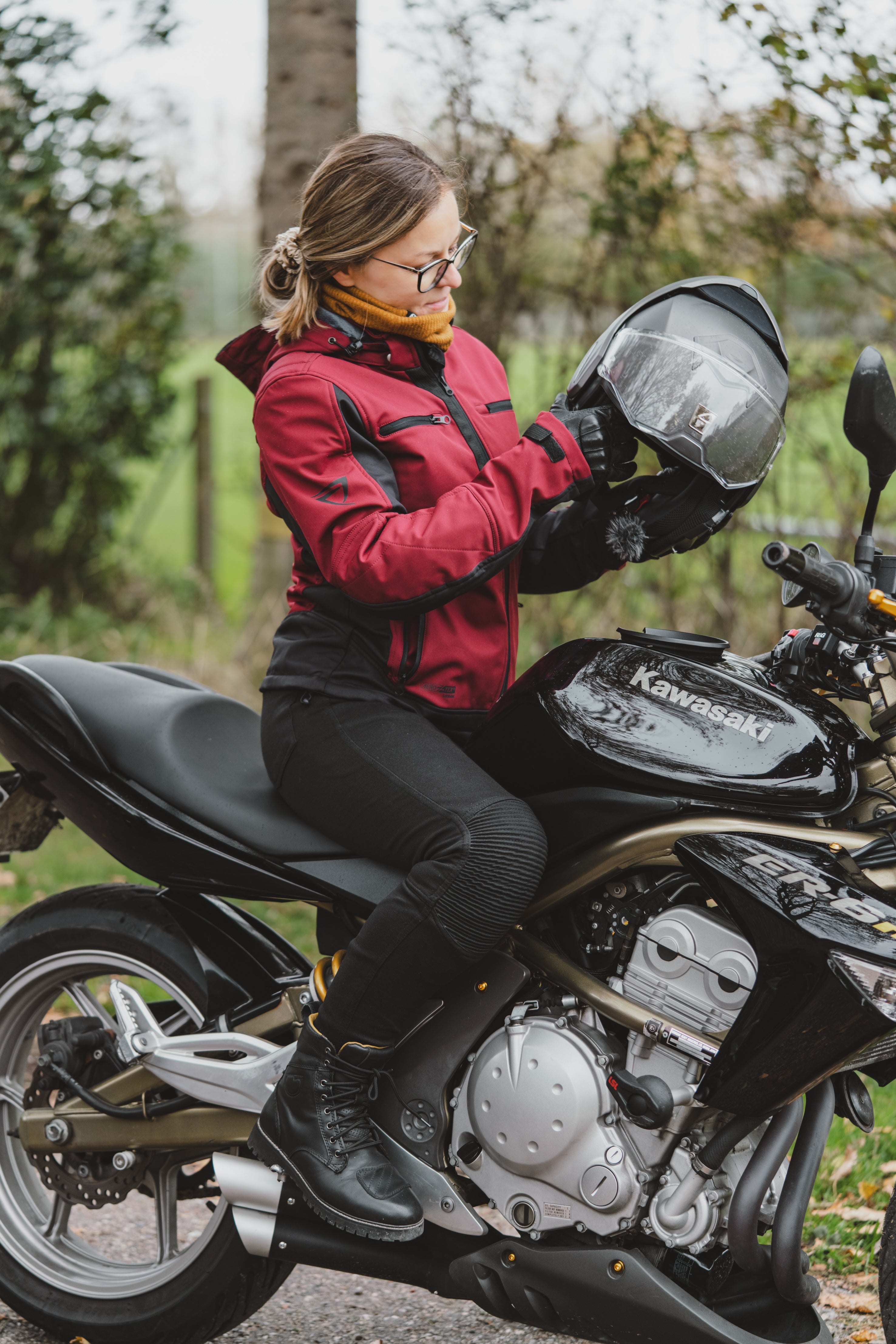 RIBBED KNEE - Motorcykel leggings til kvinder