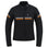 black textile motorcycle jacket with orange and grey