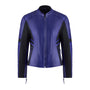 purple motorcycle leather jacket for women with front zipper 