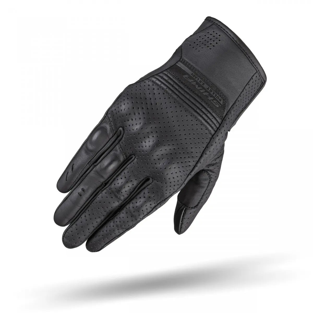 SHIMA black leather lady glove with ventilation holes