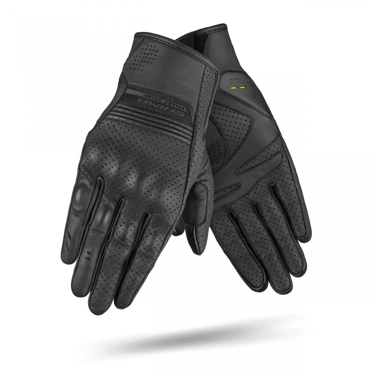 SHIMA black leather lady gloves with ventilation holes