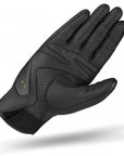 a palm of SHIMA black leather lady glove with ventilation holes