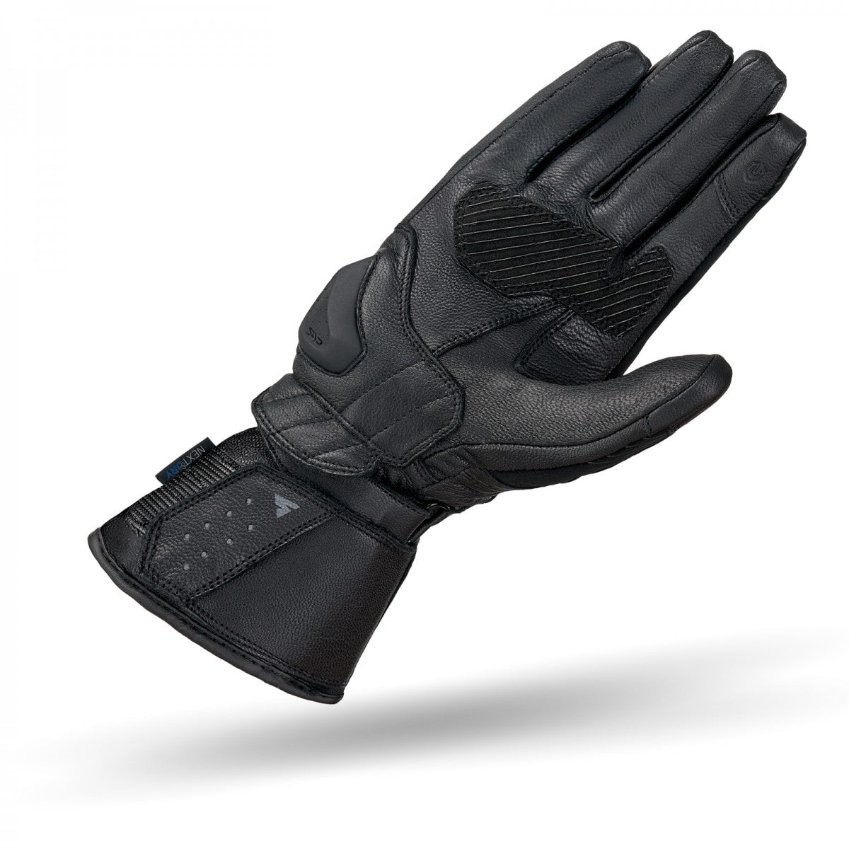A palm of a Black women's motorcycle glove from Shima 