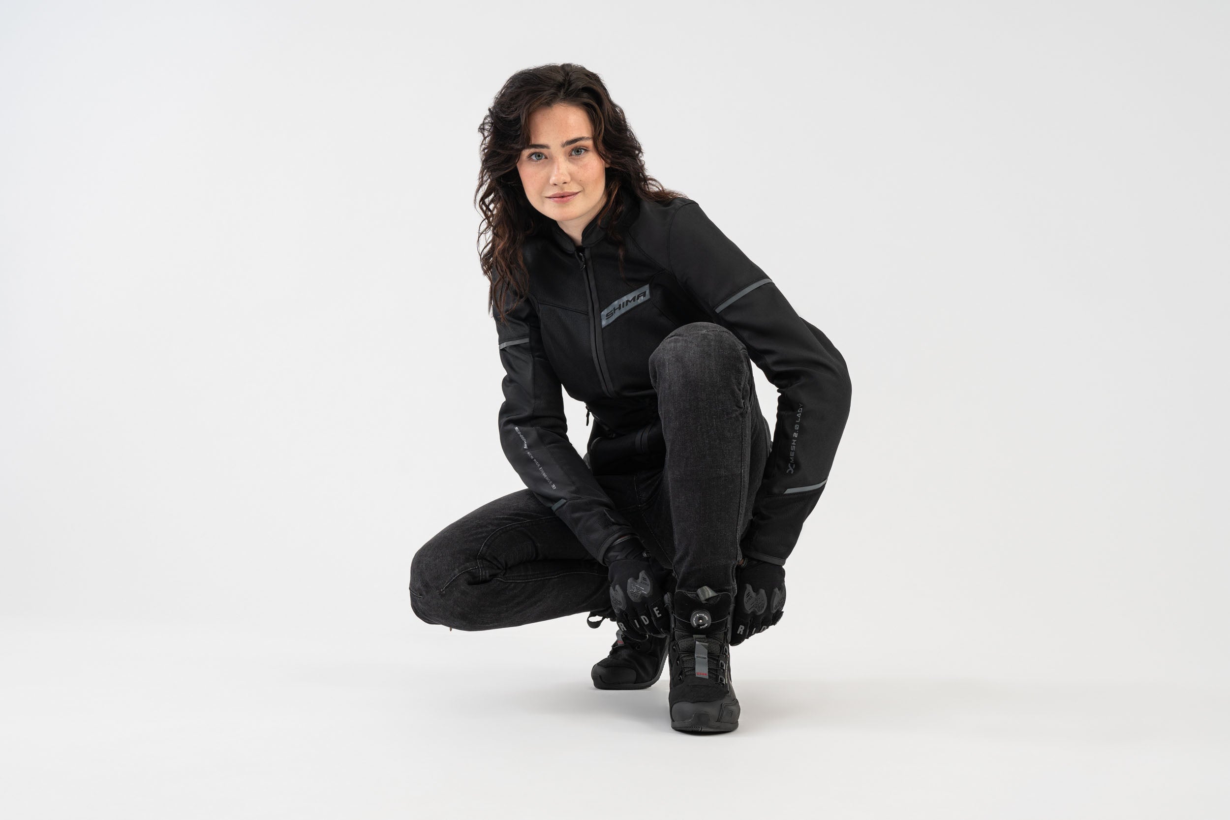 EDGE VENT LADY BLACK - Motorcykelsko til kvinder