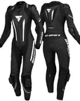 Black and white women's leather motorcycle suit from Shima