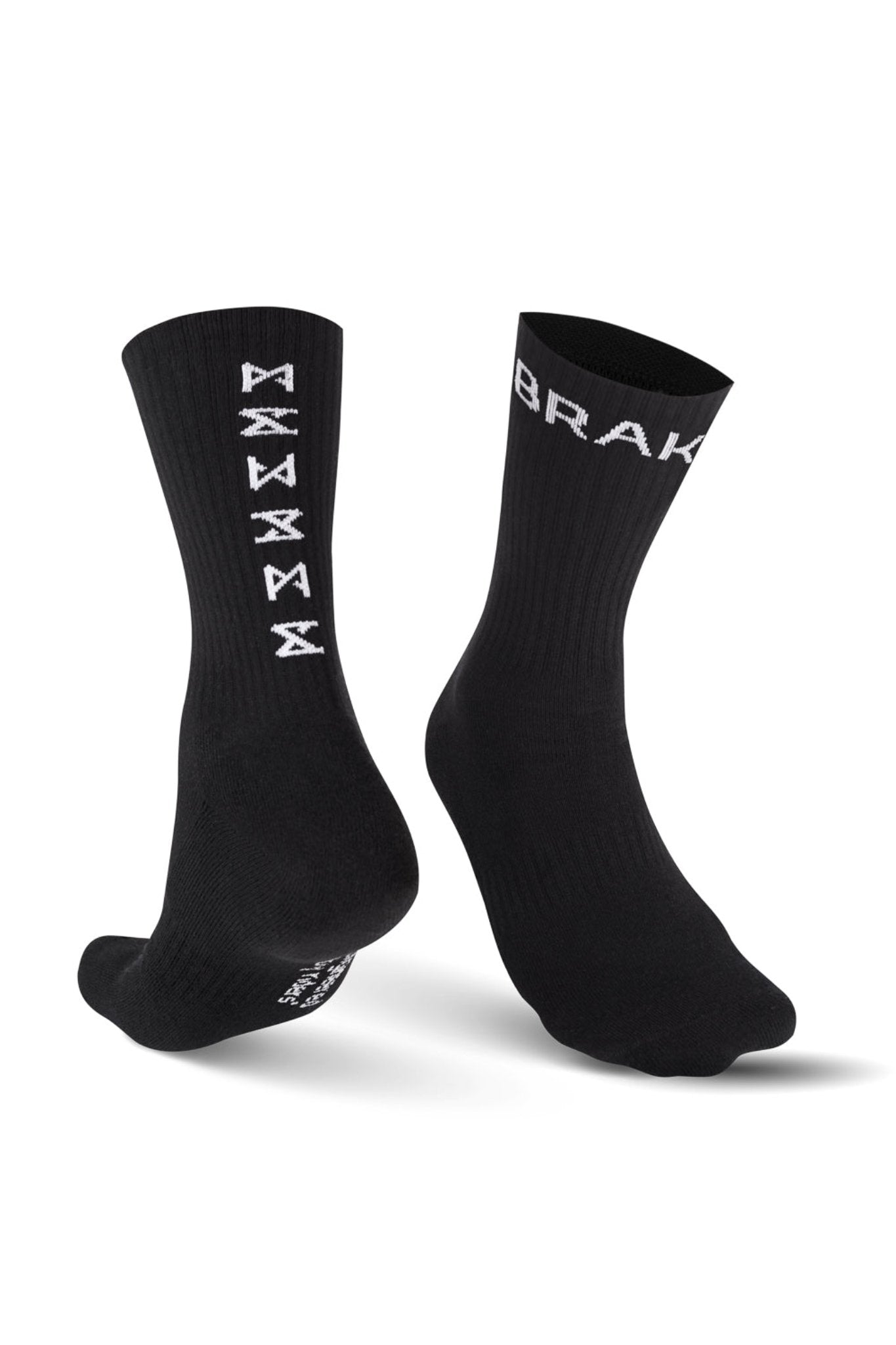 black  socks  with &quot;break&quot; and &quot;gear&quot; from pando moto