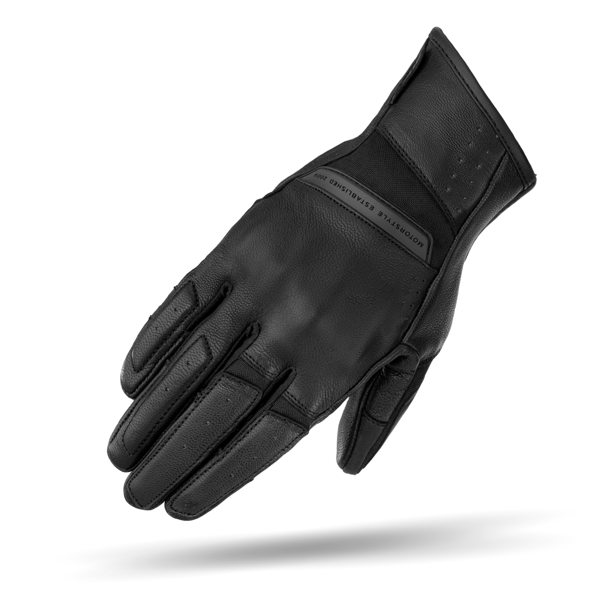 a black leather women&#39;s motorcycle glove from Shima