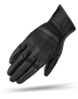 a black leather women's motorcycle glove from Shima