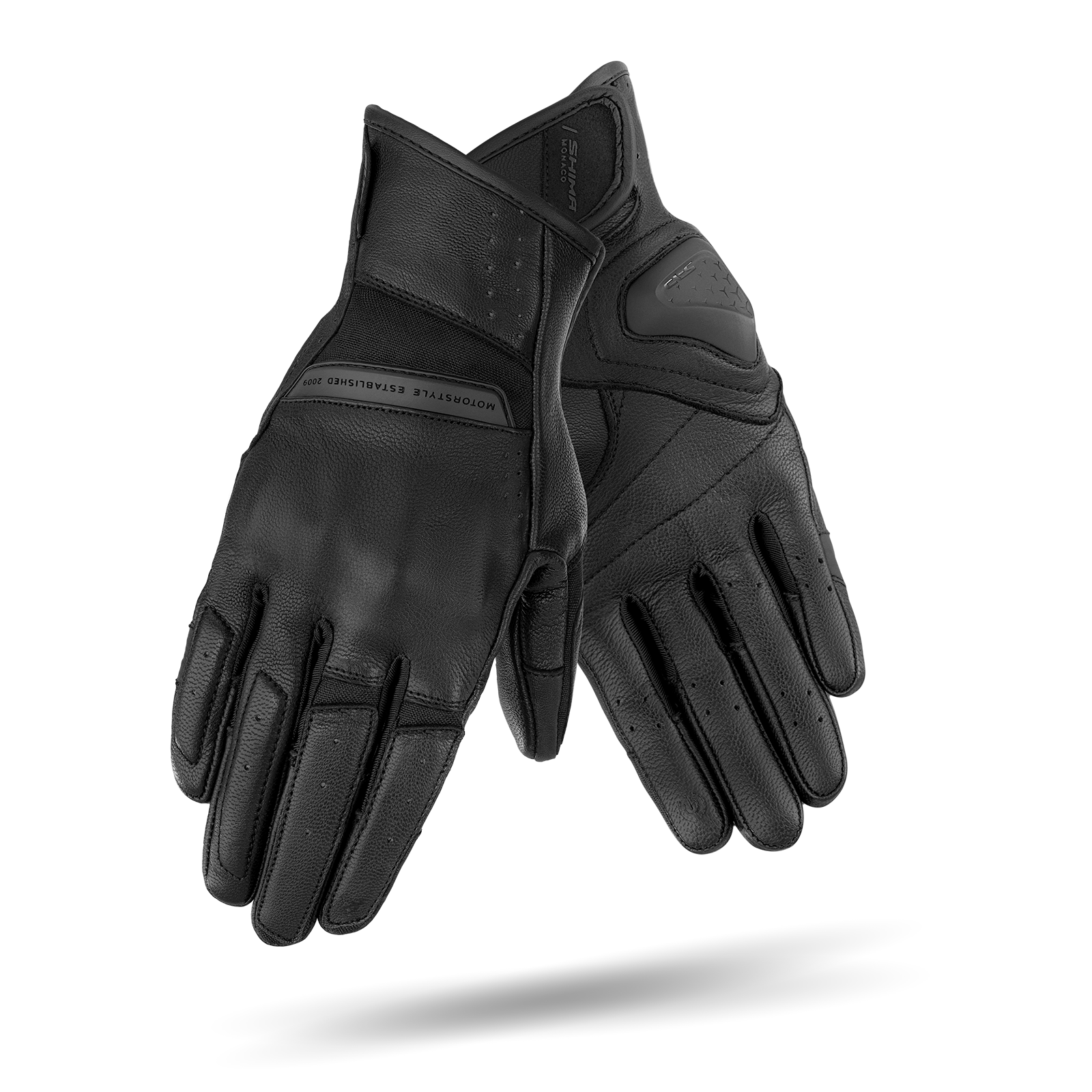 Black leather women's motorcycle gloves from Shima