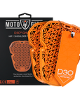 orange D30 hip and shoulder protectors from MotoGirl