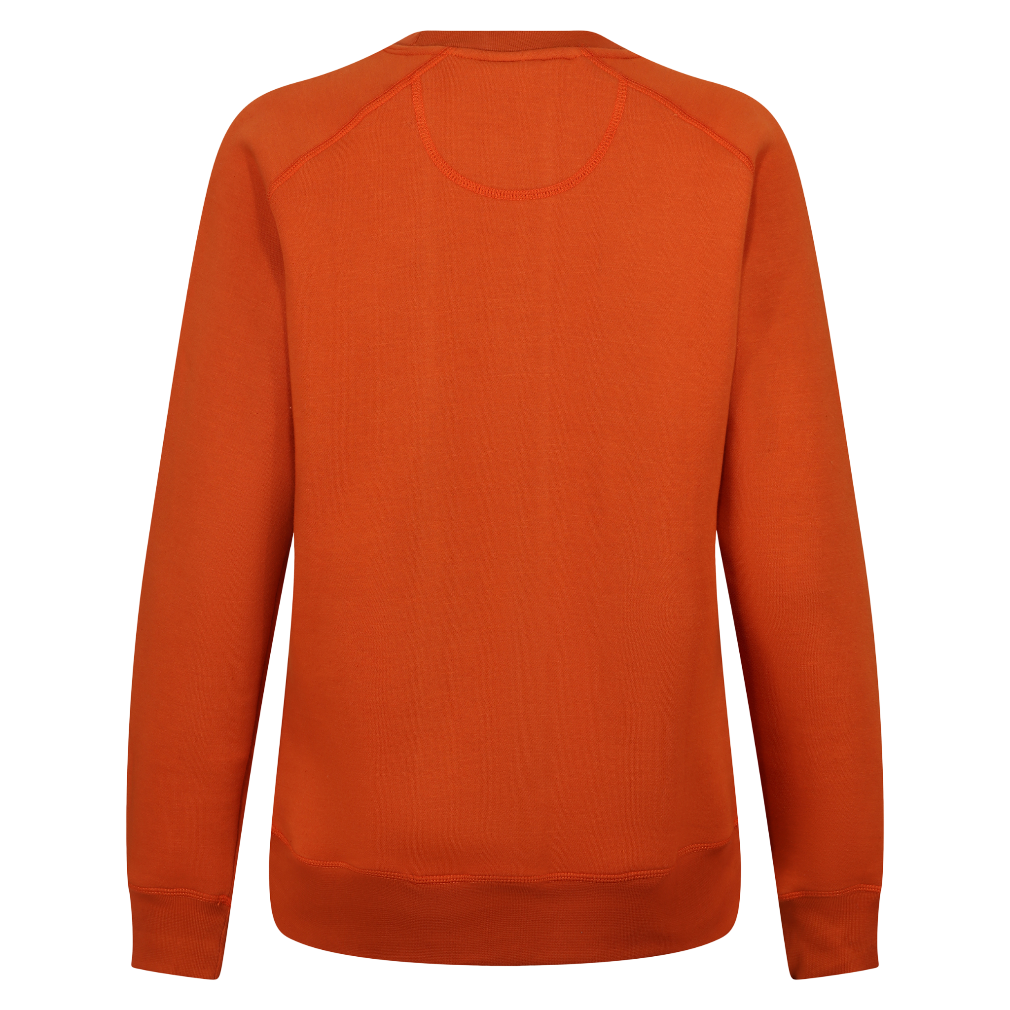 The back of an orange colour lady sweatshirt with Moto Girl 3D logo