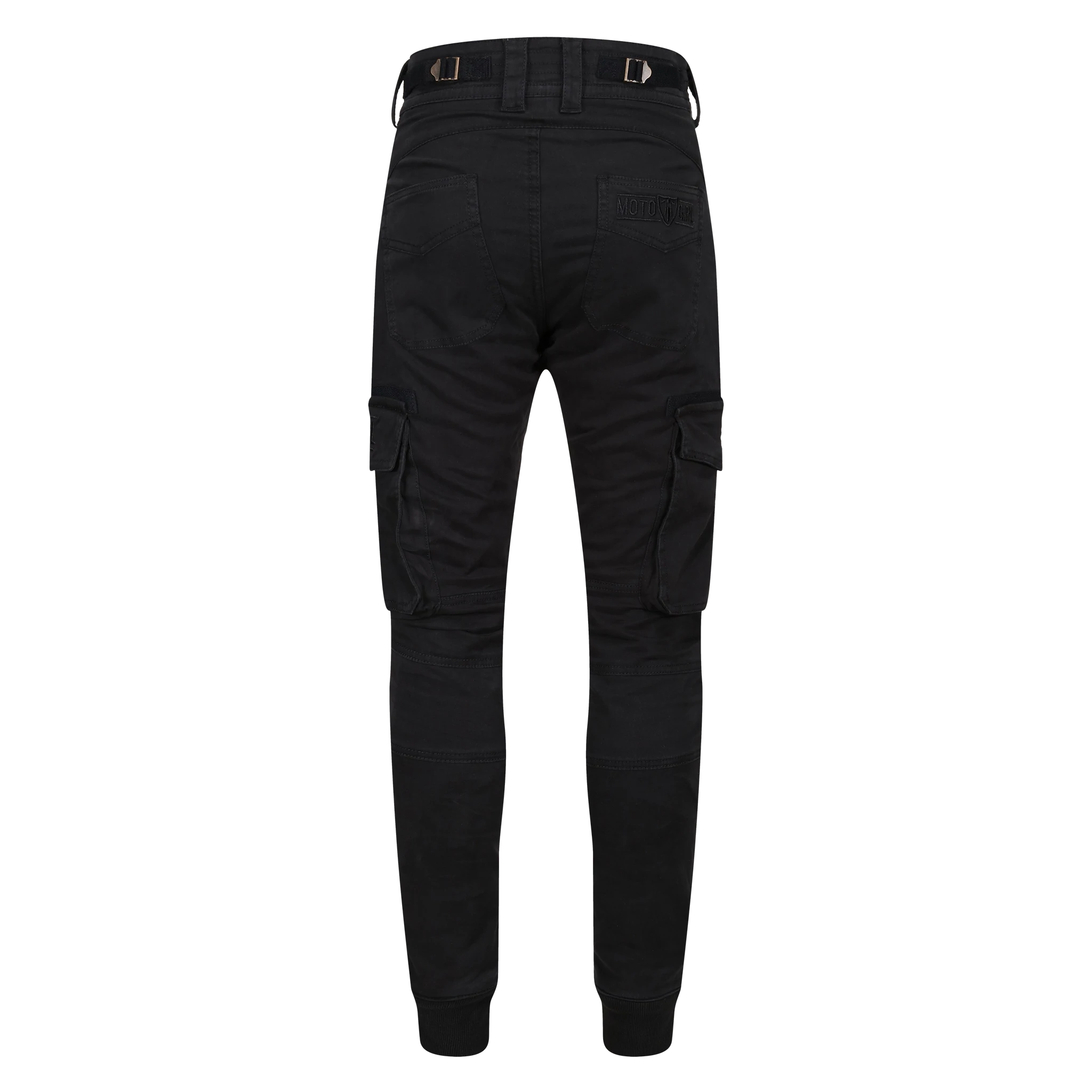 Women&#39;s black motorcycle cargo pants Lara from MotoGirl from the back