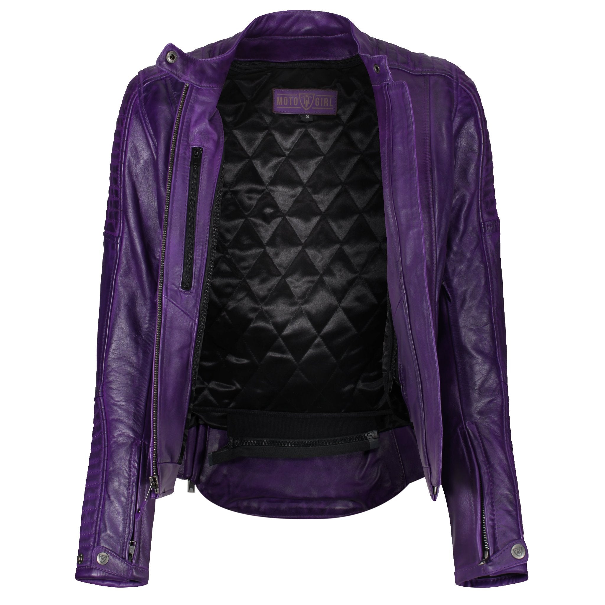 Purple leather hot sale moto jacket